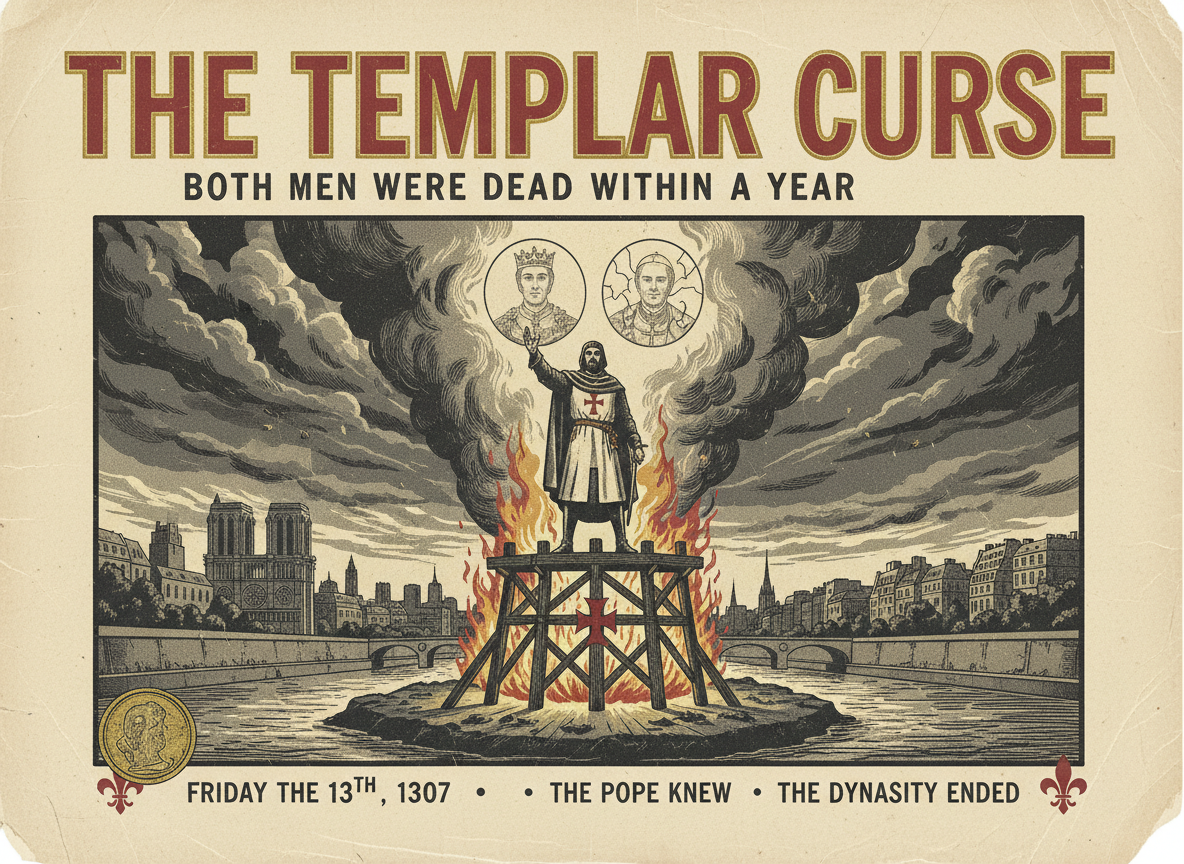 The Last Grand Master of the Knights Templar Burned in 1314 With a Curse on His Lips — Both Men He Cursed Were Dead Within a Year