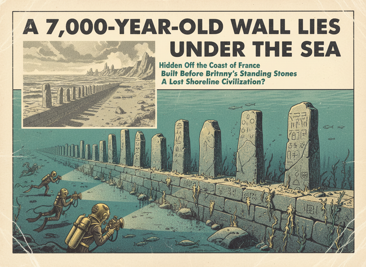There Is a 7,000-Year-Old Stone Wall Sitting on the Ocean Floor off the Coast of France. Nobody Knew It Was There Until 2017.