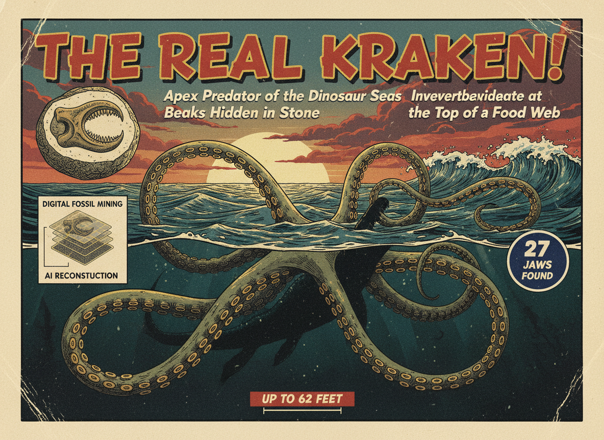 The Real Kraken Was Bigger Than a School Bus and Probably Hunted Mosasaurs. Scientists Just Found the Proof.