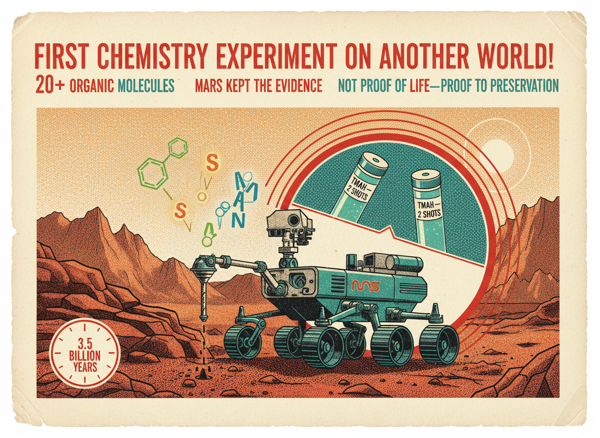 NASA’s Curiosity Rover Just Ran the First Chemistry Experiment Ever Attempted on Another Planet. It Found 20-Plus Organic Molecules, Including a DNA Precursor.