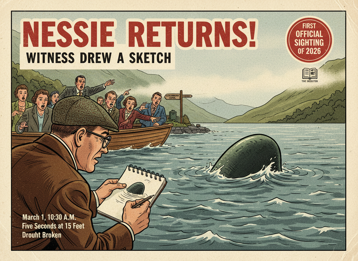 The First Official Loch Ness Monster Sighting of 2026 Just Hit the Register. The Witness Drew a Sketch.