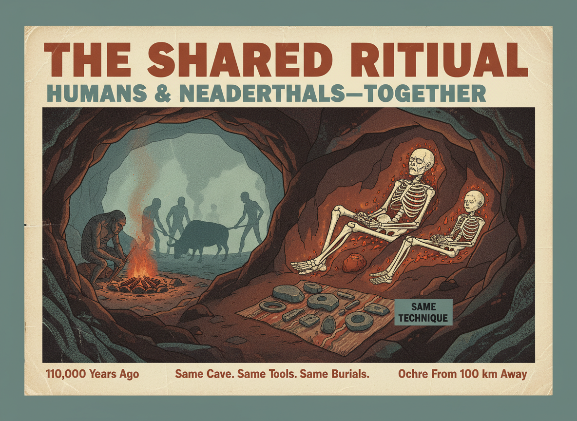 110,000 Years Ago, Neanderthals and Humans Were Burying Their Dead the Same Way. In the Same Cave. With the Same Tools.