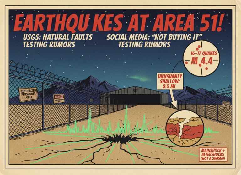 17 Earthquakes Just Hit Near Area 51. One Was Unusually Shallow. Scientists Have an Explanation. Not Everyone Is Buying It.