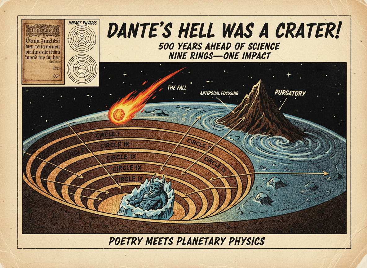 A Medieval Poet Described Hell as a Planetary Impact Crater 500 Years Before Science Had the Concept. Researchers Just Worked Out the Physics.