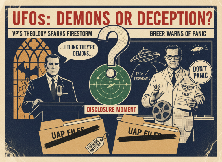 JD Vance Said UFOs Are Demons. Steven Greer Says That Framing Could Cause Global Panic. Here Is What Both of Them Actually Said.