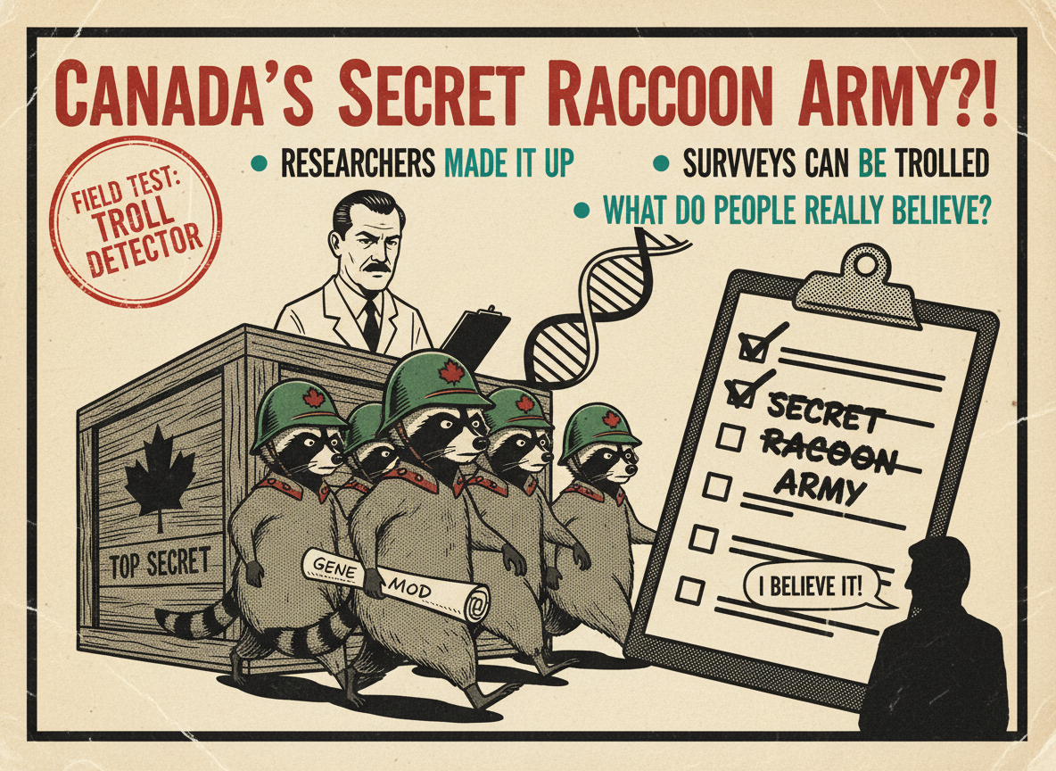 A Significant Number of Survey Respondents Said They Believed Canada Was Building a Secret Army of Genetically Modified Raccoons. The Researchers Made That One Up.