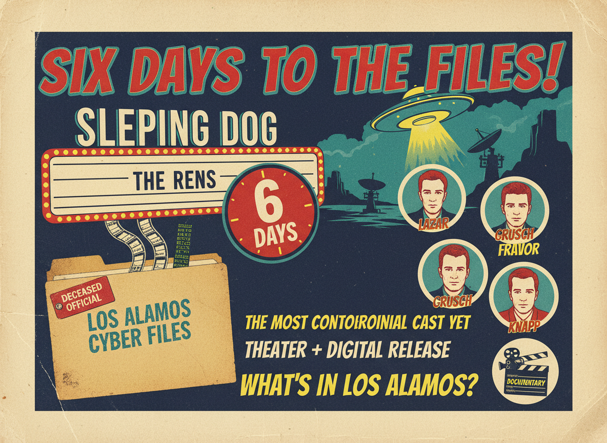 Corbell’s ‘Sleeping Dog’ Documentary Opens in 6 Days and the Cast Includes Bob Lazar, David Grusch, and Files From a Dead Los Alamos Cybersecurity Official.