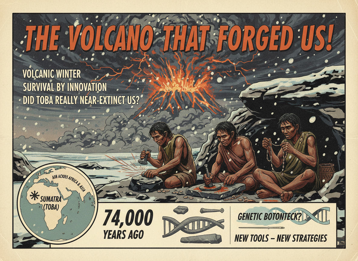 74,000 Years Ago a Supervolcano Erupted and Almost Ended Humanity. New Research Says We Survived by Doing Something Unexpected.